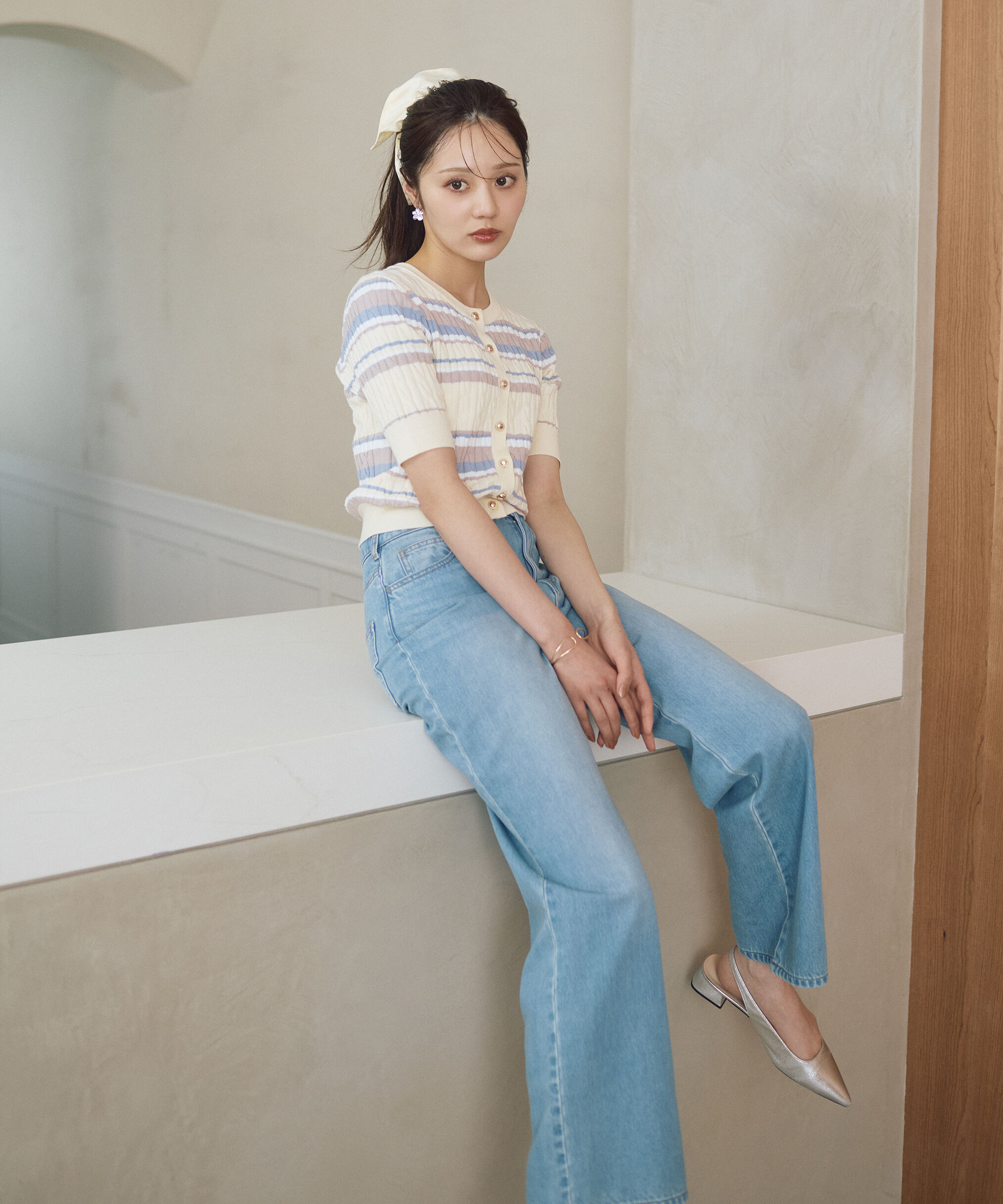 PROPORTION BODY DRESSING「＜山内ともなさんコラボ＞ケーブルカーディガン 26SS」|カーディガン|