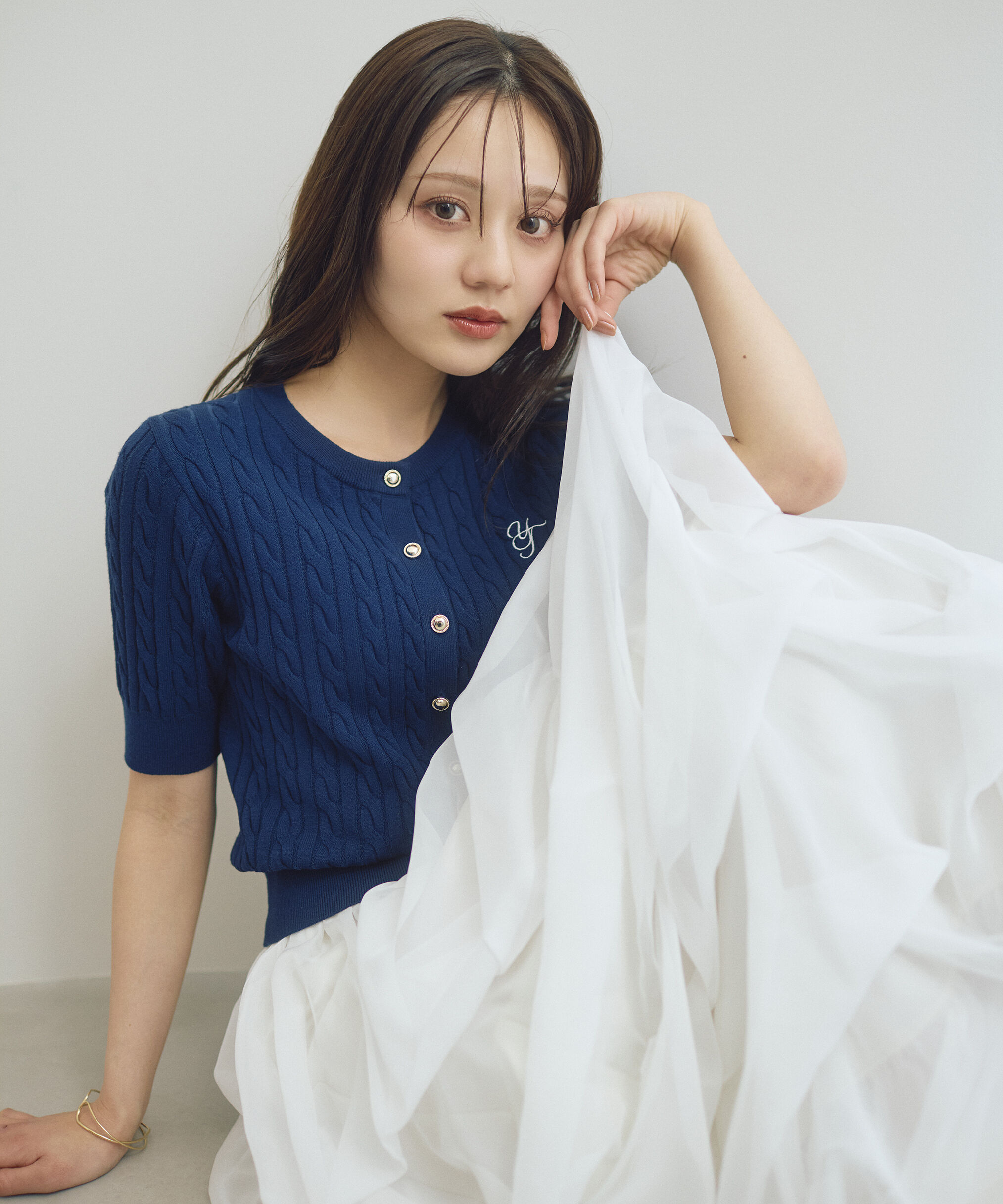 PROPORTION BODY DRESSING「＜山内ともなさんコラボ＞ケーブルカーディガン 26SS」|カーディガン|
