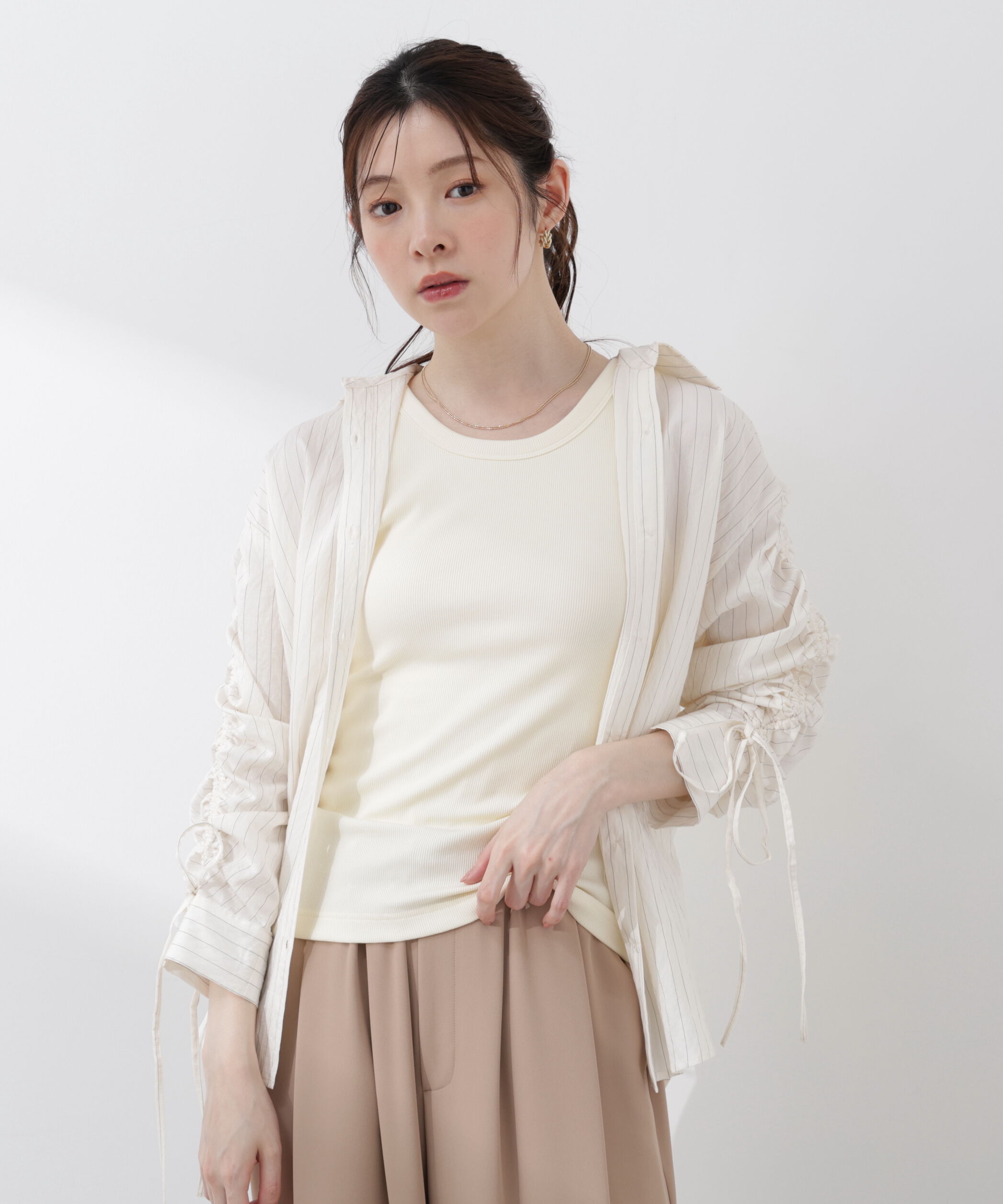 PROPORTION BODY DRESSING「〈a/mie〉ドロストスリーブシャツ 26SS」|シャツ・ブラウス|