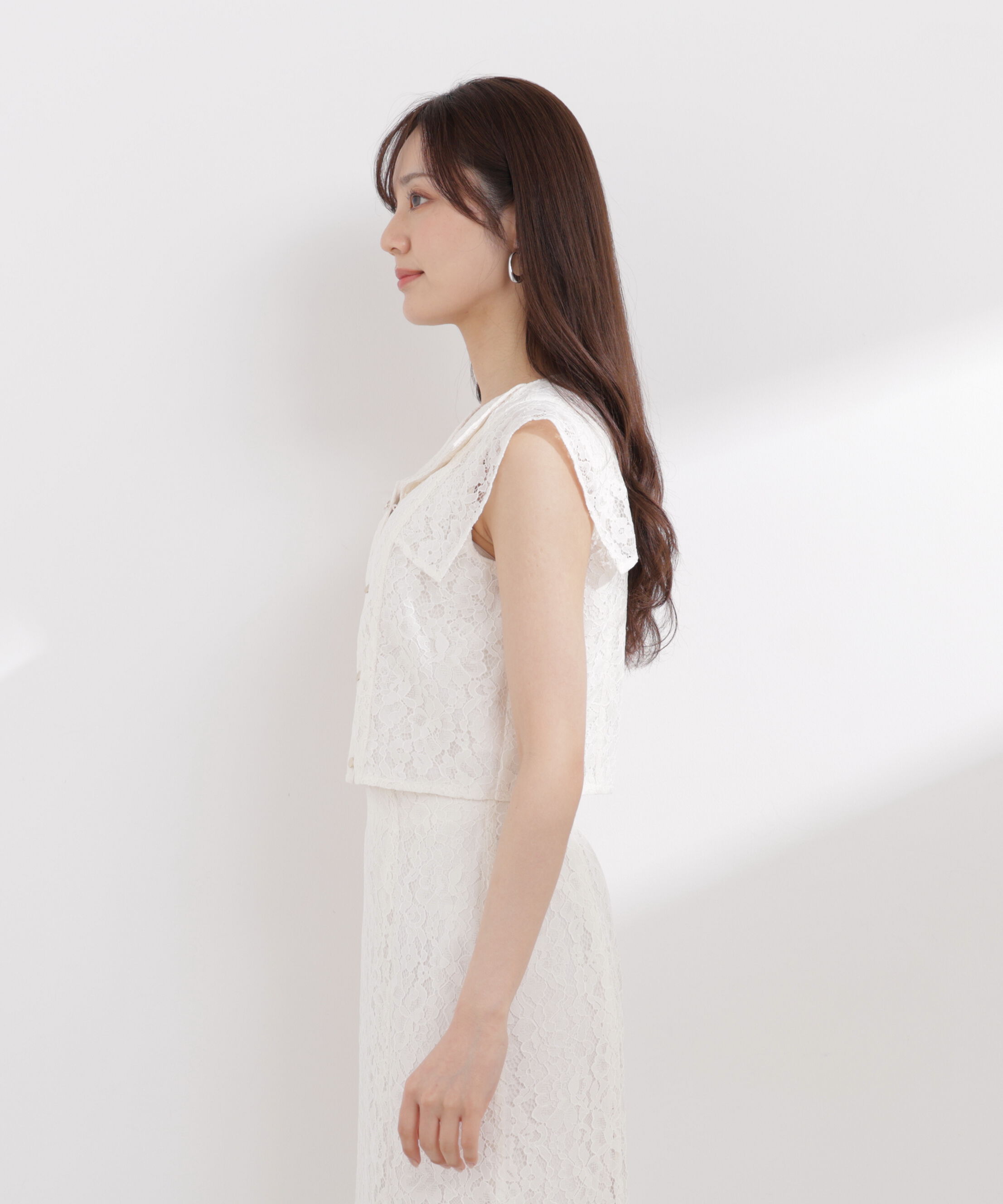 PROPORTION BODY DRESSING「衿付きレースブラウス 26SS」|シャツ・ブラウス|