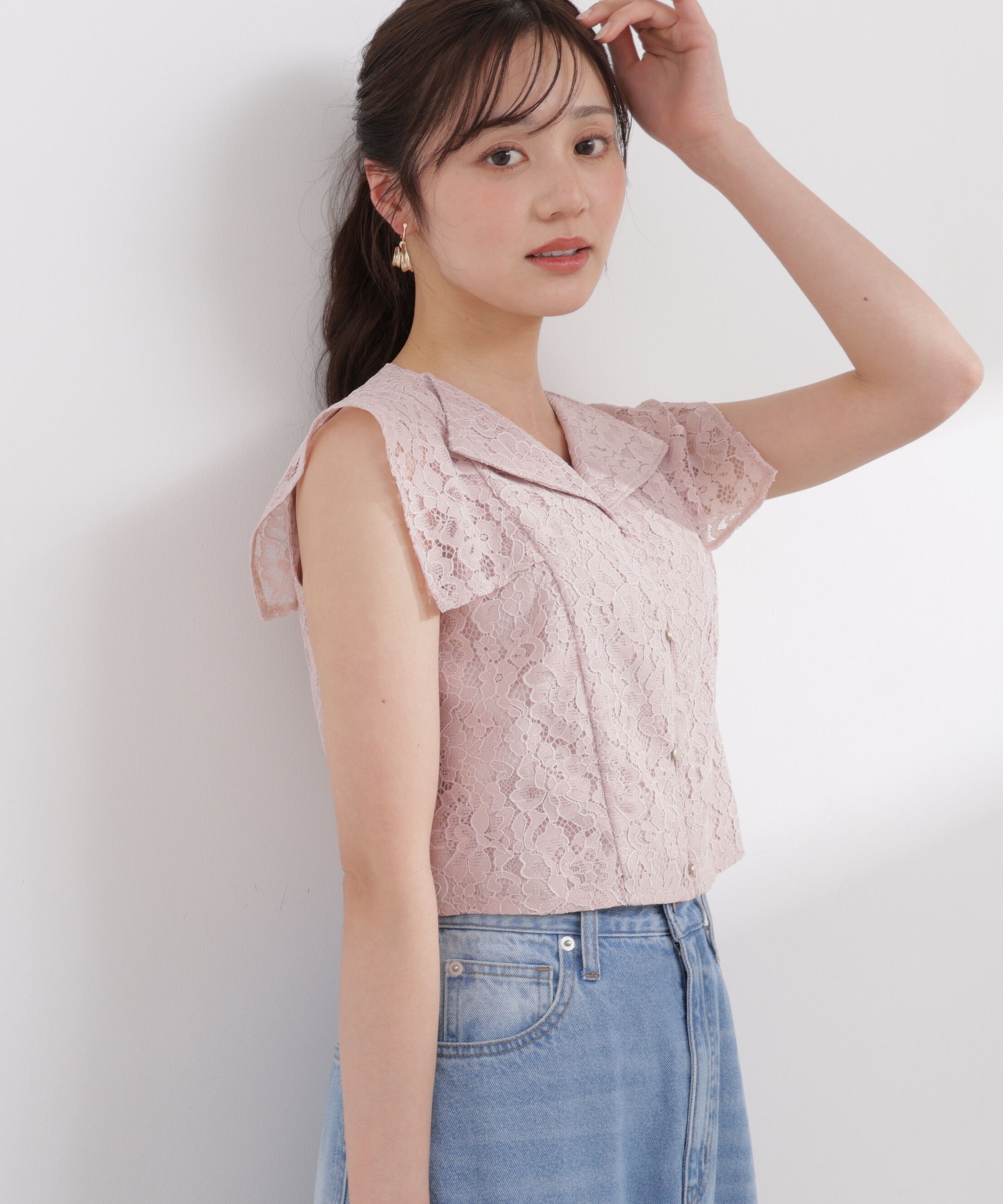 PROPORTION BODY DRESSING「衿付きレースブラウス 26SS」|シャツ・ブラウス|