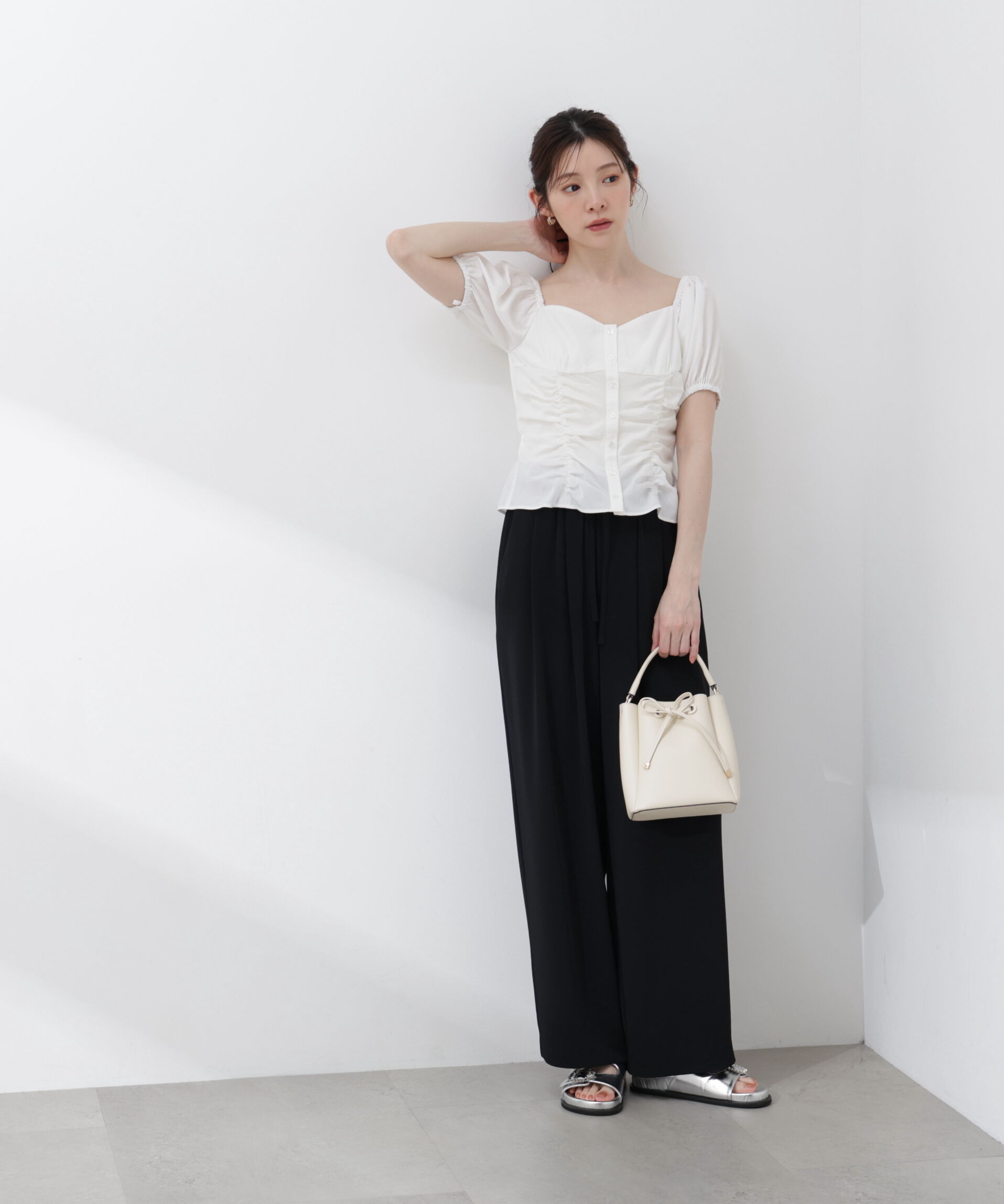 PROPORTION BODY DRESSING「〈a/mie〉パフスリーブドロストブラウス 26SS」|シャツ・ブラウス|
