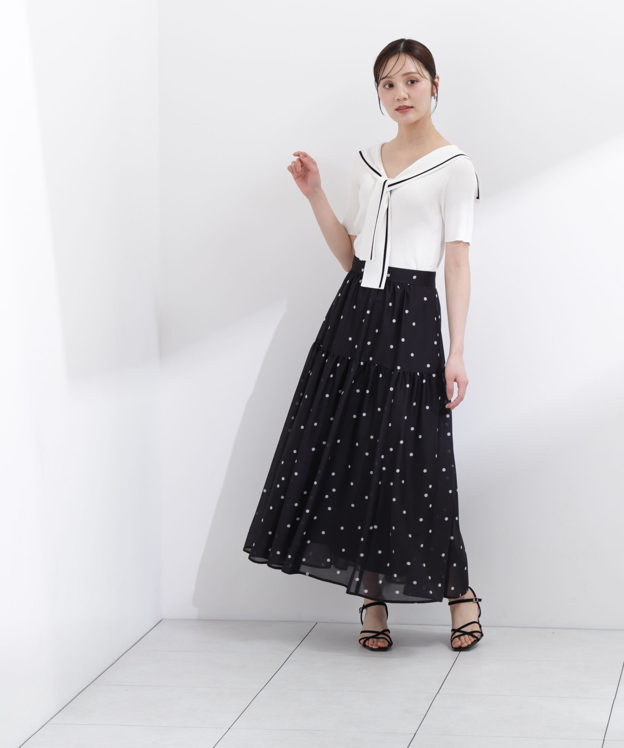 PROPORTION BODY DRESSING「ドットプリントティアードスカート 26SS」|スカート|