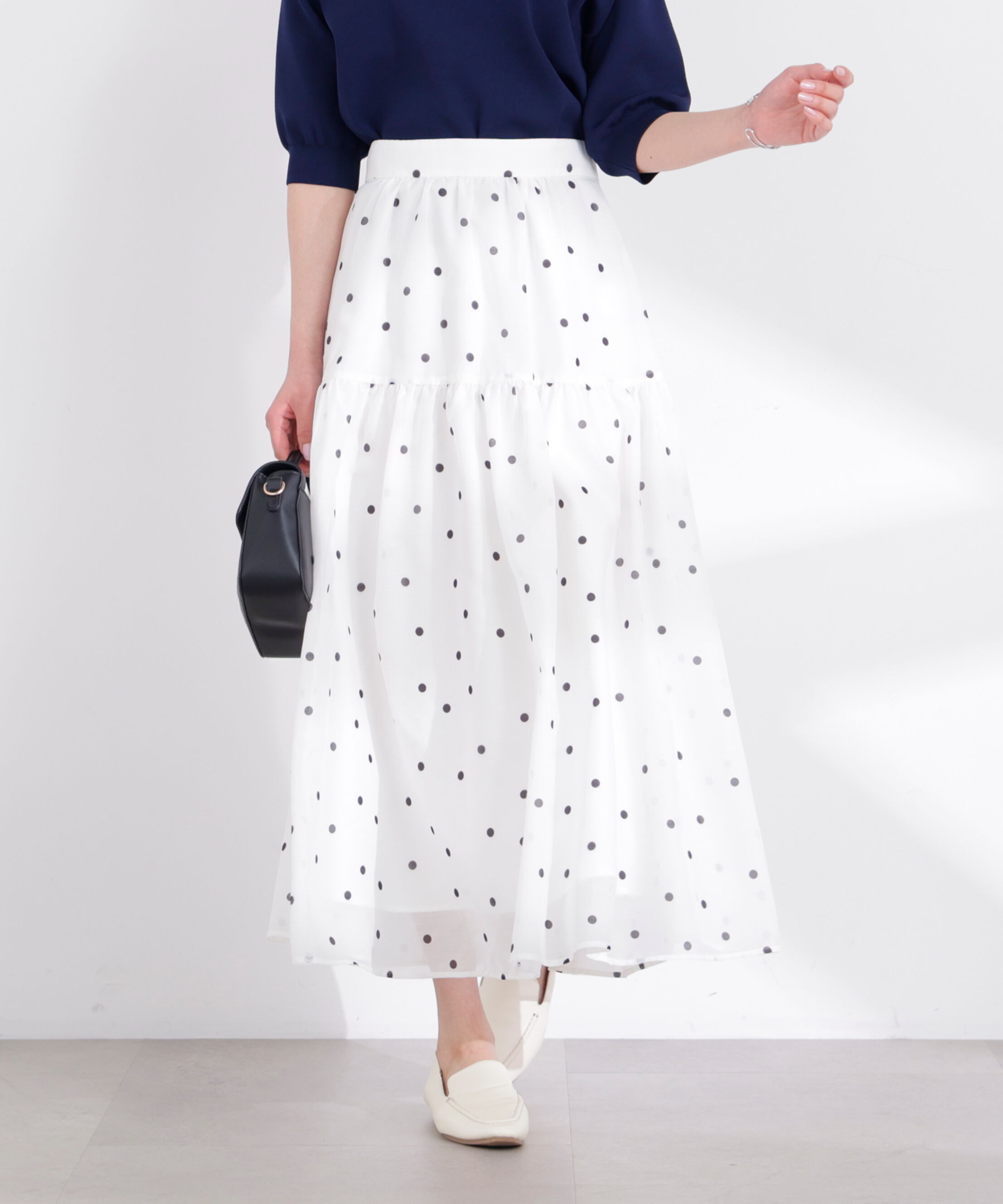 PROPORTION BODY DRESSING「ドットプリントティアードスカート 26SS」|スカート|