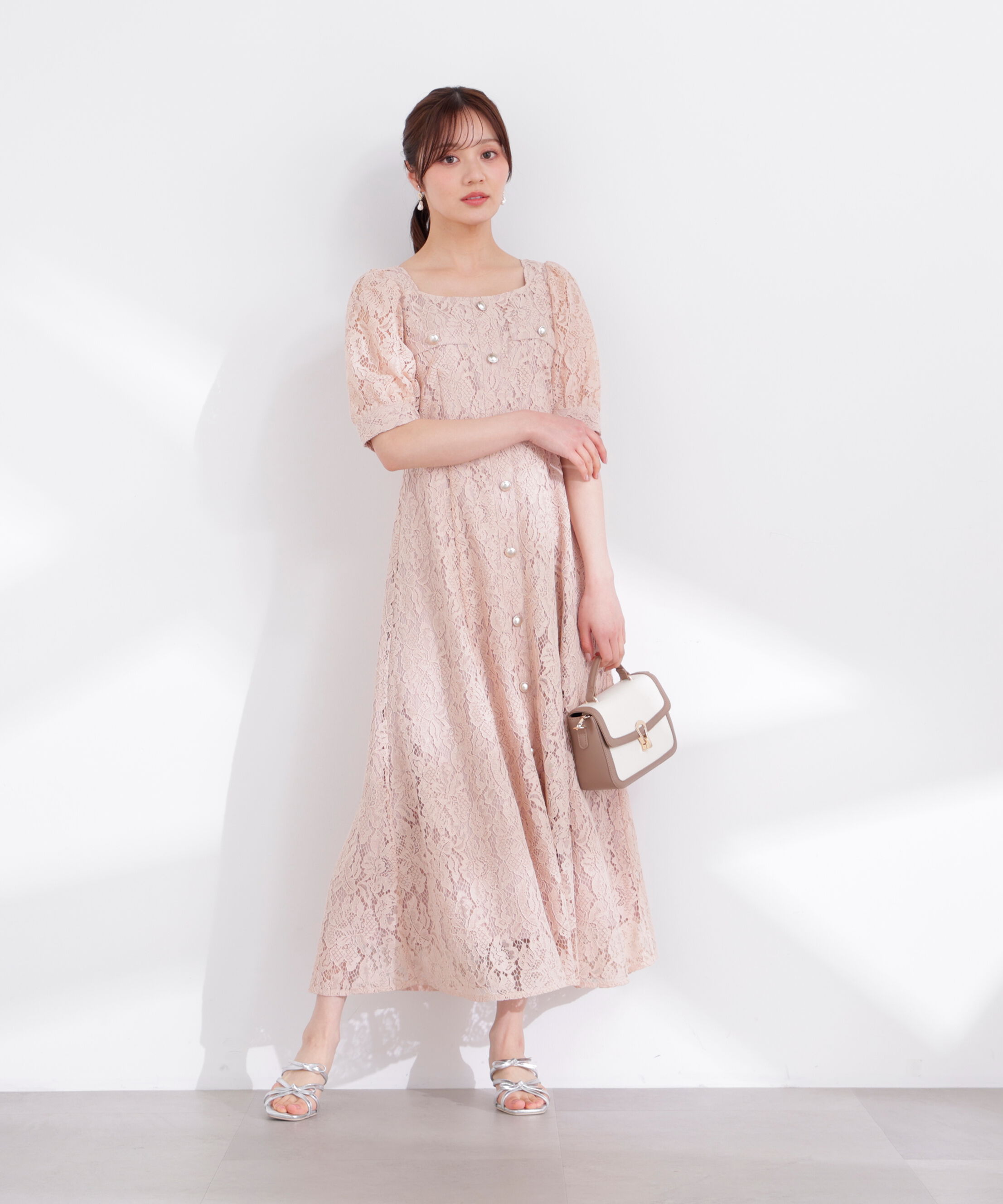 PROPORTION BODY DRESSING「フロントボタンレースワンピース 26SS」|ワンピース|
