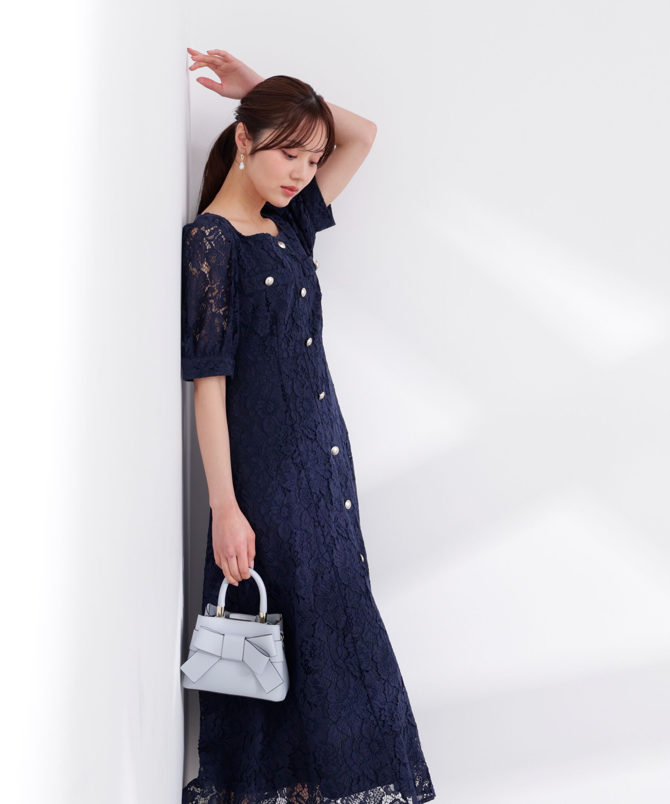 PROPORTION BODY DRESSING「フロントボタンレースワンピース 26SS」|ワンピース|