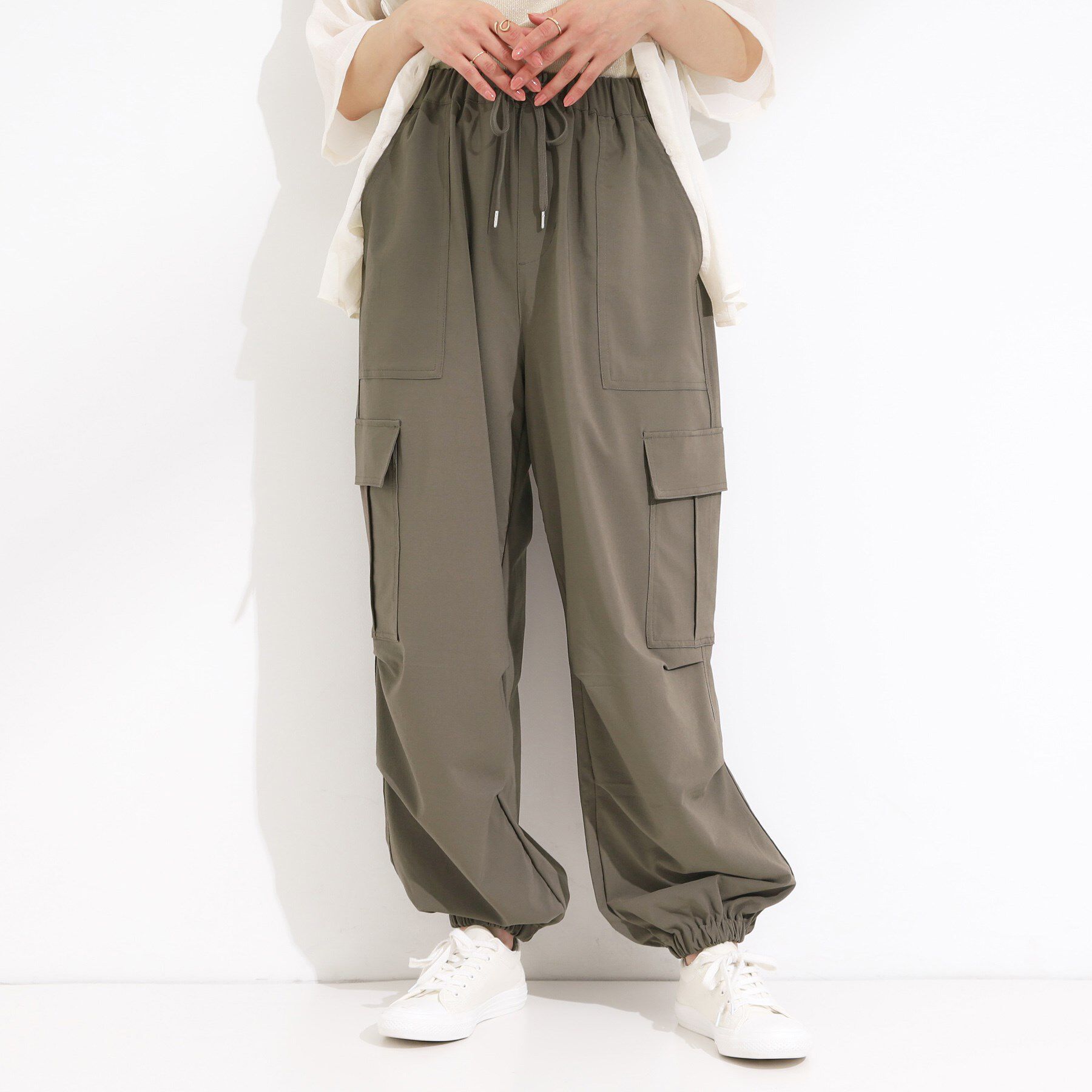 SHOO･LA･RUE「【S-LL】ゆるっと楽ちん さらさらカーゴジョガーパンツ」|その他|