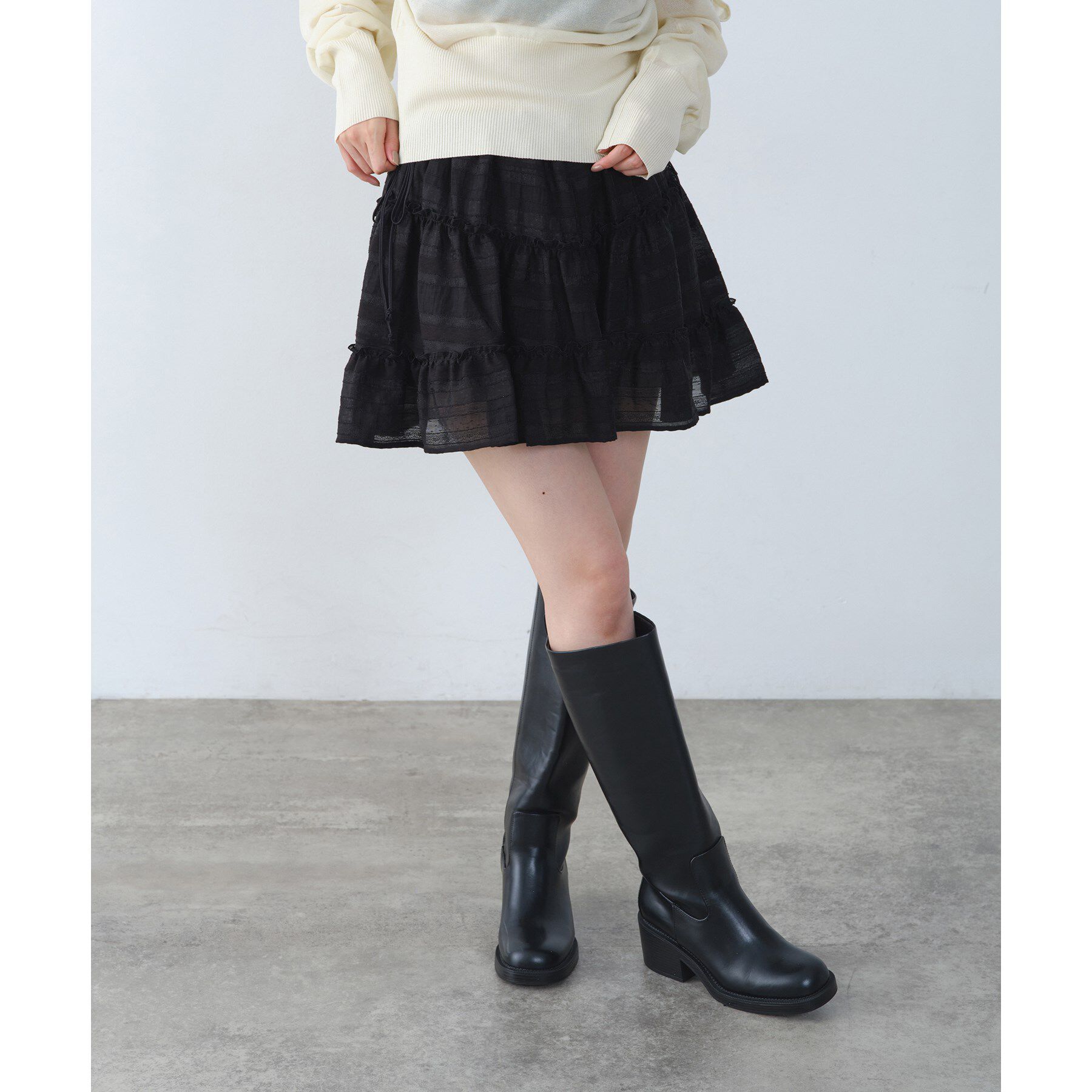 CODE A「dream ruffle lace mini skirt」|スカート|
