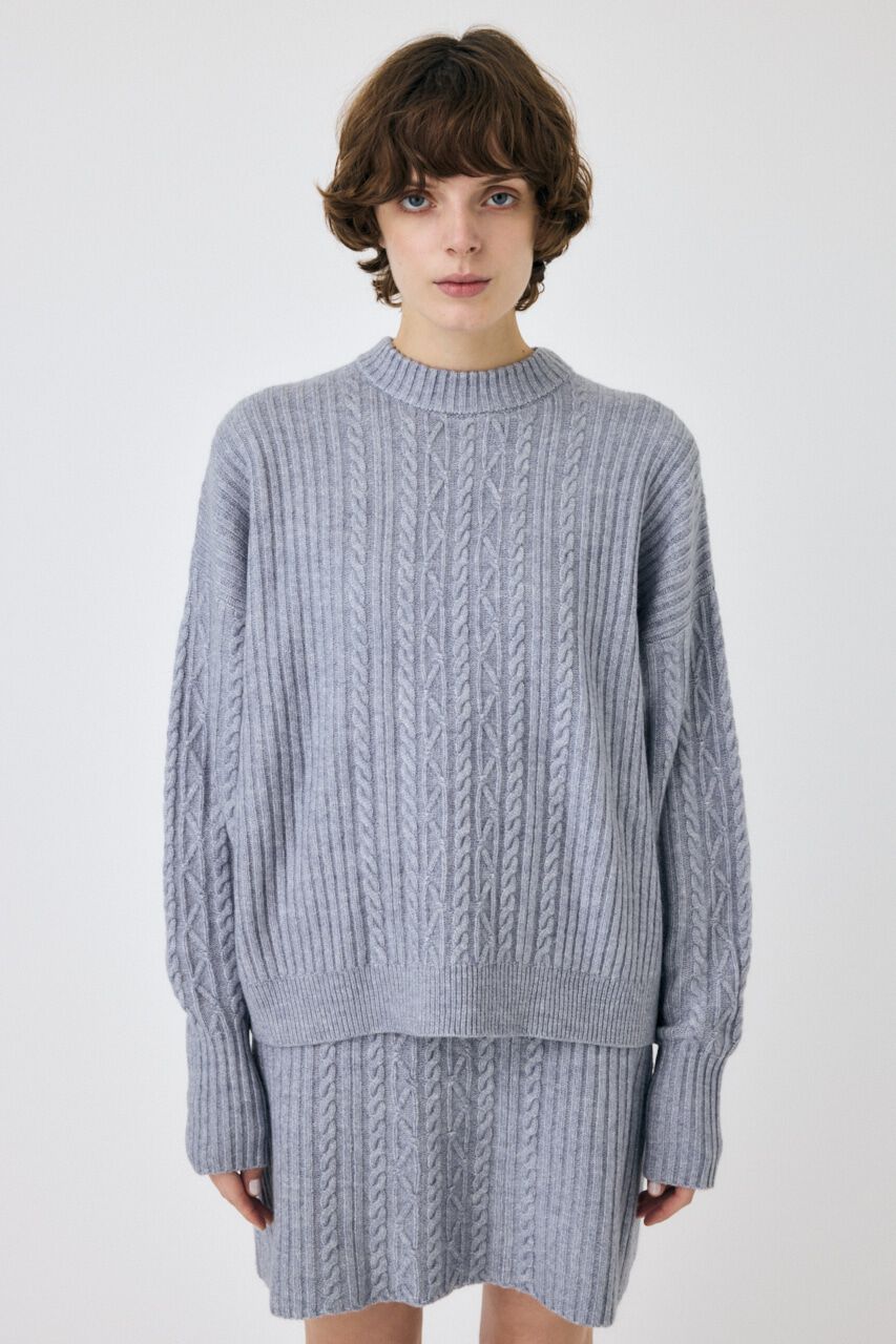 MOUSSY「RIB CABLE ニットトップス」|ニット・セーター|