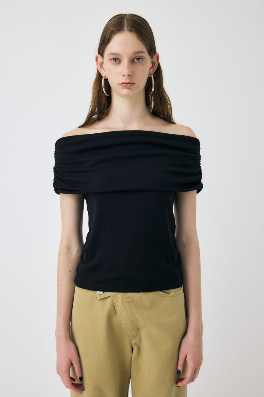 MOUSSY「SHEER OFF SHOULDER トップス」|その他|BLK