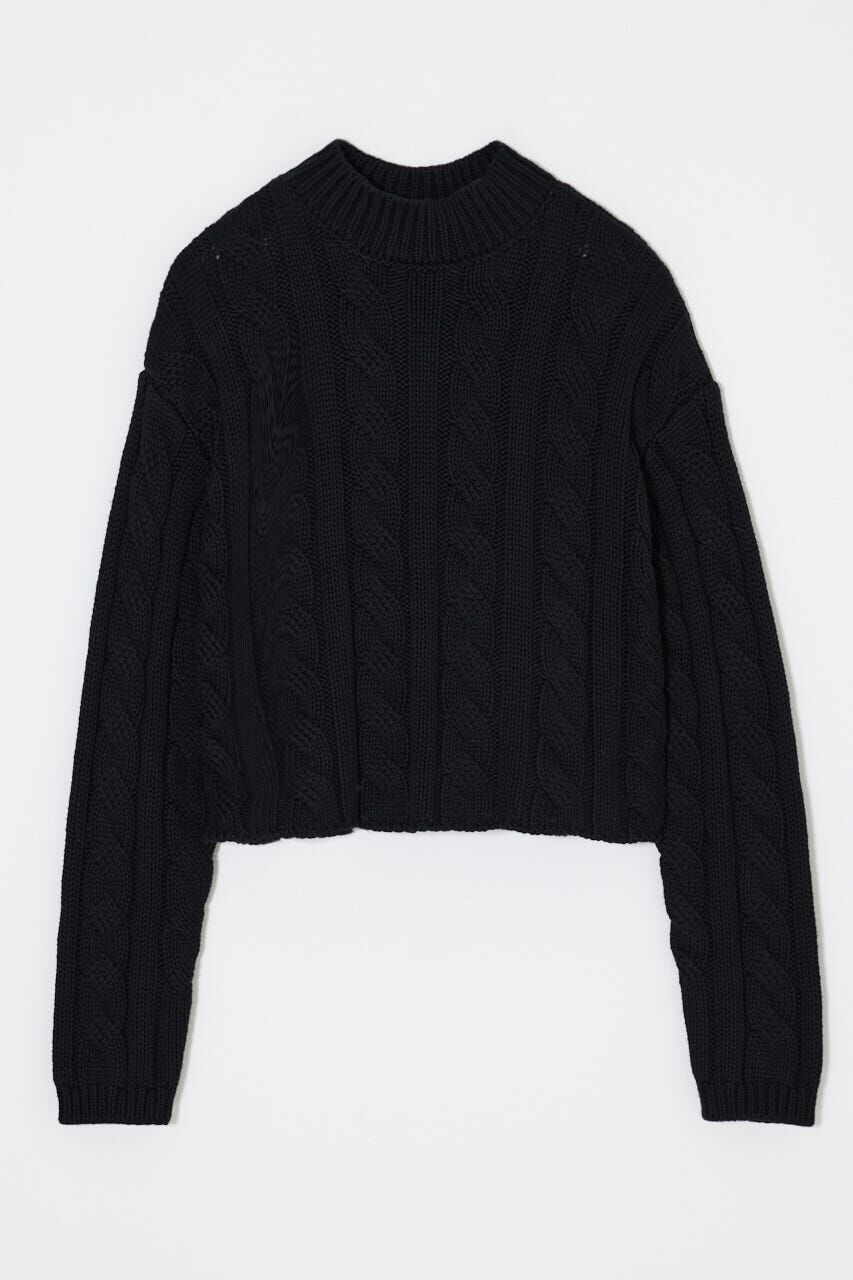 MOUSSY「BACK OPEN CABLE ニットプルオーバー」|ニット・セーター|