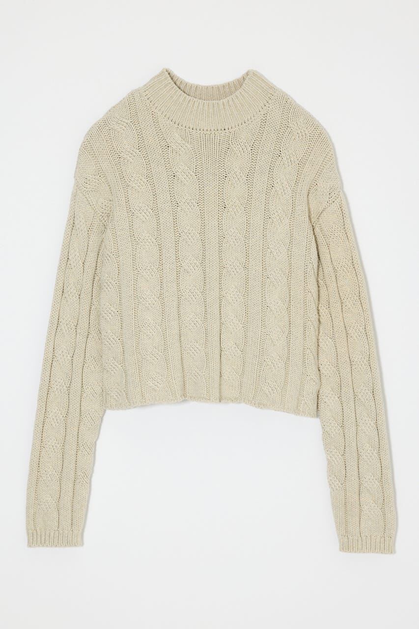 MOUSSY「BACK OPEN CABLE ニットプルオーバー」|ニット・セーター|
