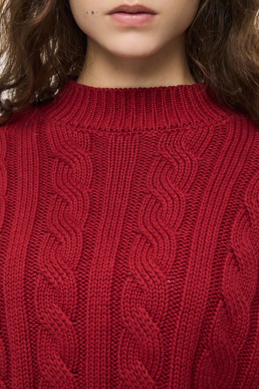 MOUSSY「BACK OPEN CABLE ニットプルオーバー」|ニット・セーター|