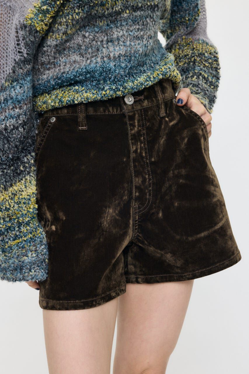 MOUSSY「VELVET MICRO ショーツ」|デニム|