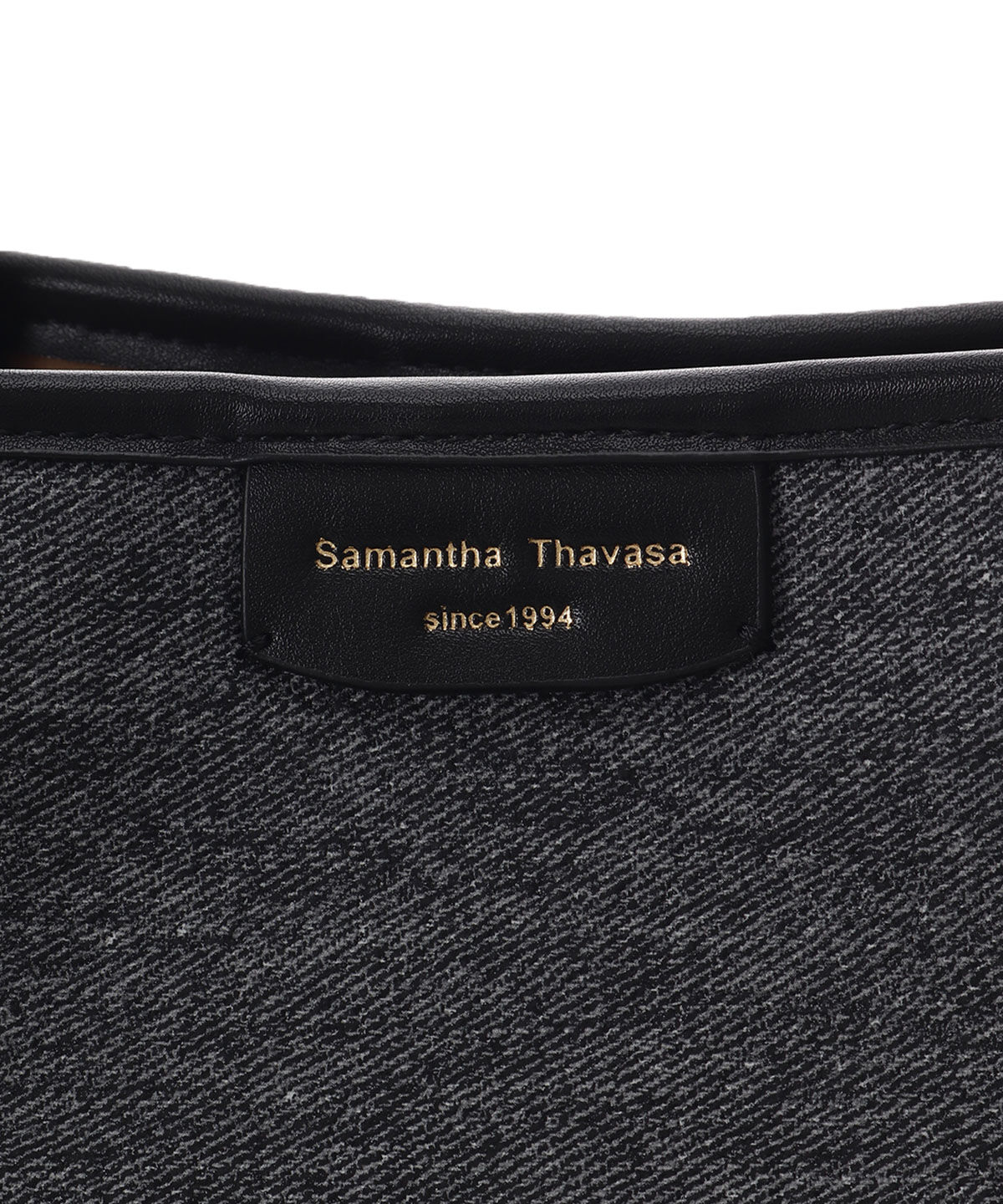 Samantha Thavasa「デニム調キャンバスデザイン 合皮トートバッグ 大サイズ」|トートバッグ|
