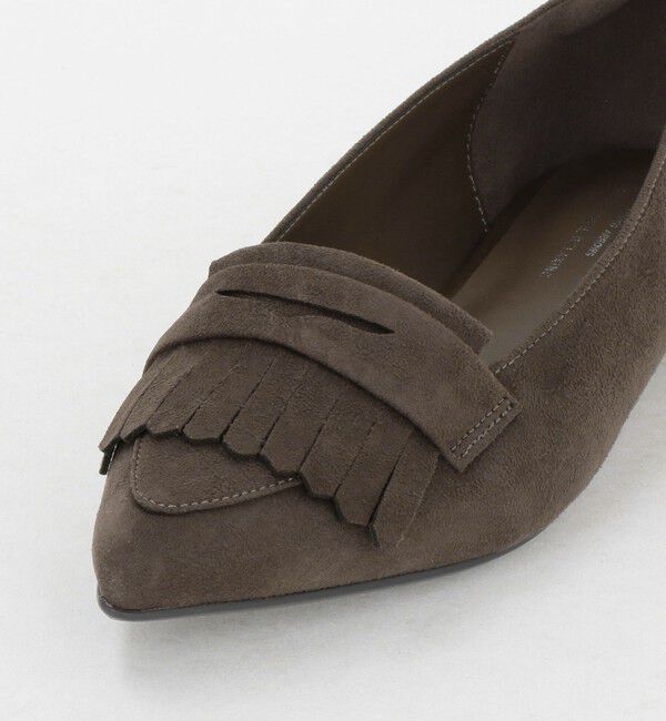UNITED ARROWS green label relaxing「【WEB限定】ポインテッド キルト フラットシューズ（1.5cmヒール) -撥水-」|パンプス|