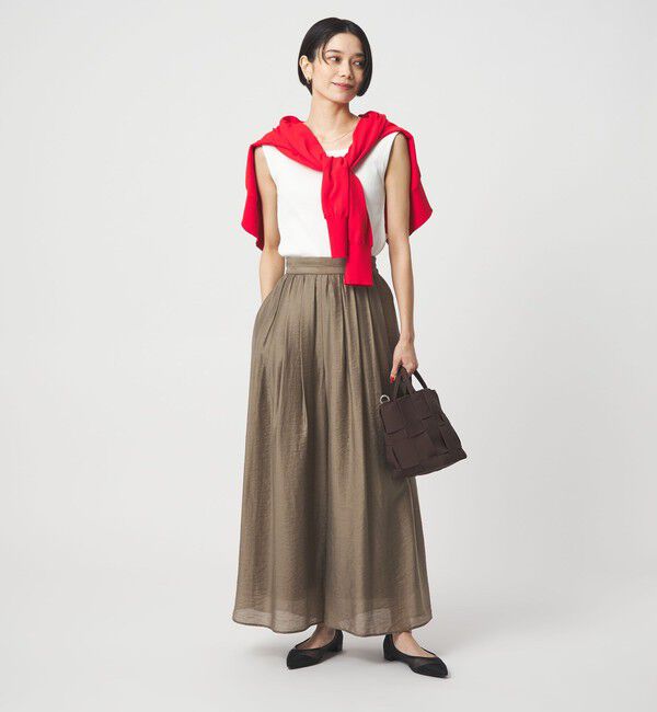 UNITED ARROWS green label relaxing「ブライトリブ デコルテ フレンチスリーブ プルオーバー カットソー」|Tシャツ・カットソー|