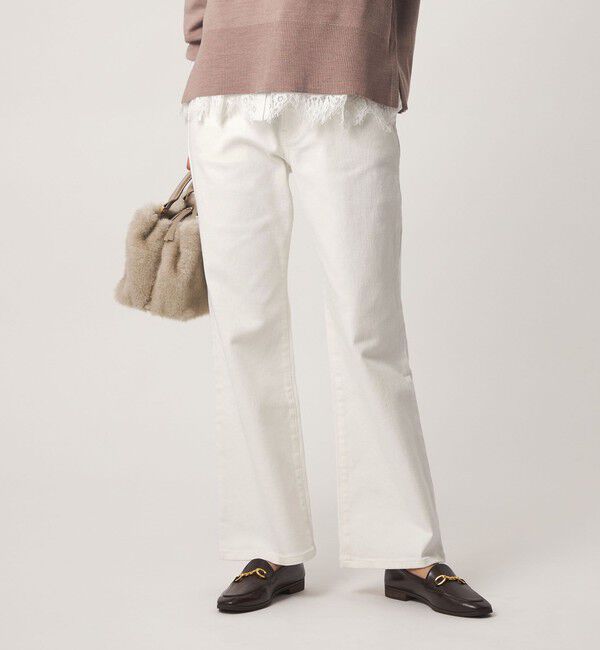 UNITED ARROWS green label relaxing「［size SHORT/TALLあり］＜EDWINコラボ＞セミフレア デニムパンツ オフホワイト」|デニム|OFF WHITE