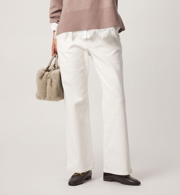 UNITED ARROWS green label relaxing「［size SHORT/TALLあり］＜EDWINコラボ＞セミフレア デニムパンツ オフホワイト」|デニム|
