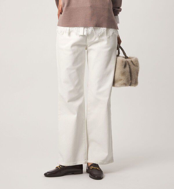 UNITED ARROWS green label relaxing「［size SHORT/TALLあり］＜EDWINコラボ＞セミフレア デニムパンツ オフホワイト」|デニム|
