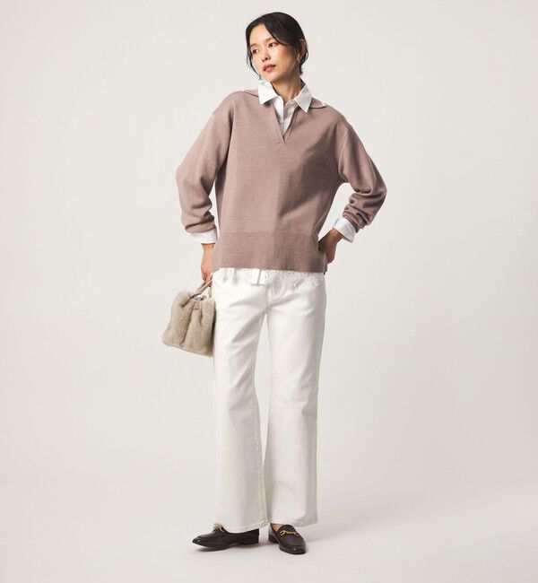 UNITED ARROWS green label relaxing「［size SHORT/TALLあり］＜EDWINコラボ＞セミフレア デニムパンツ オフホワイト」|デニム|