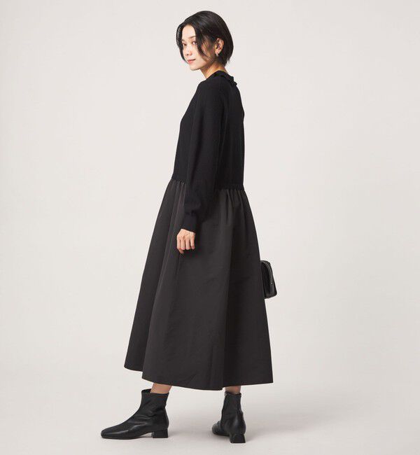 UNITED ARROWS green label relaxing「フリル襟 アミガラ ドッキング ワンピース」|ワンピース|