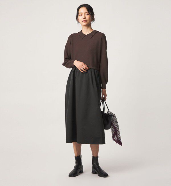 UNITED ARROWS green label relaxing「フリル襟 アミガラ ドッキング ワンピース」|ワンピース|