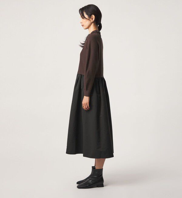 UNITED ARROWS green label relaxing「フリル襟 アミガラ ドッキング ワンピース」|ワンピース|