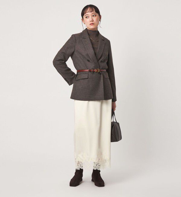UNITED ARROWS green label relaxing「サテン スソレース ナロー タイト スカート」|スカート|