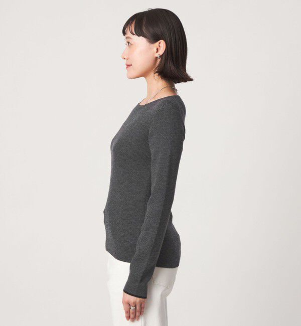 UNITED ARROWS green label relaxing「ウール リブ ボートネック ニット プルオーバー ウォッシャブル」|ニット・セーター|