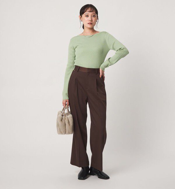 UNITED ARROWS green label relaxing「ウール リブ ボートネック ニット プルオーバー ウォッシャブル」|ニット・セーター|