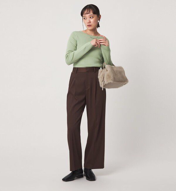 UNITED ARROWS green label relaxing「ウール リブ ボートネック ニット プルオーバー ウォッシャブル」|ニット・セーター|