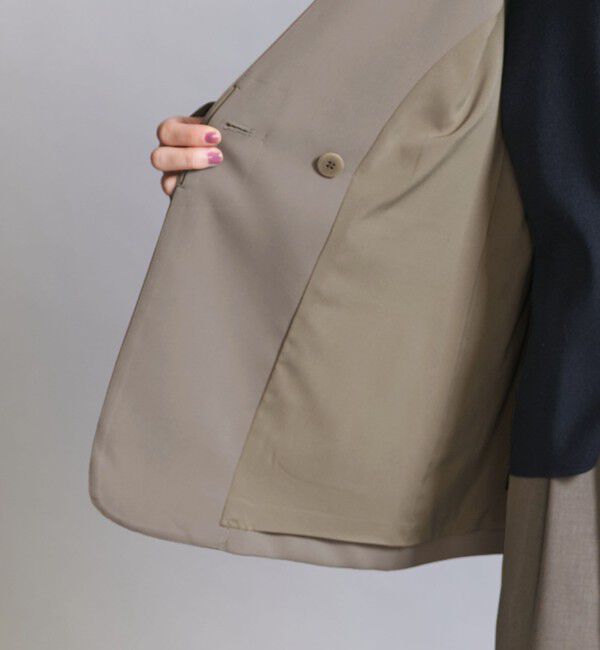 BEAUTY&YOUTH UNITED ARROWS「【WEB限定 Wardrobe DAILY MINIMAL】ダブルクロス カラーレスジャケット ウォッシャブル」|ノーカラージャケット|