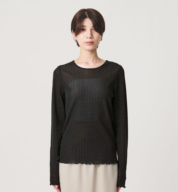 BEAUTY&YOUTH UNITED ARROWS「ドット チュール ロングスリーブ カットソー」|Tシャツ・カットソー|