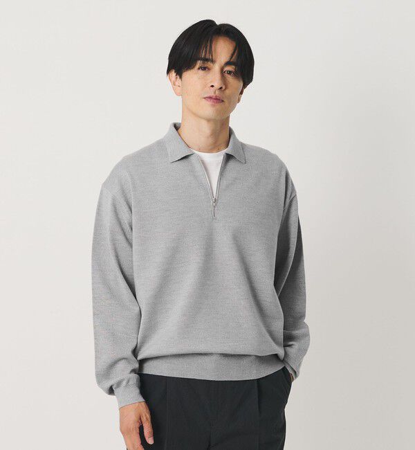 BEAUTY&YOUTH UNITED ARROWS「ハイブリッド ウール ハーフジップ ポロニット ウォッシャブル」|ニット・セーター|
