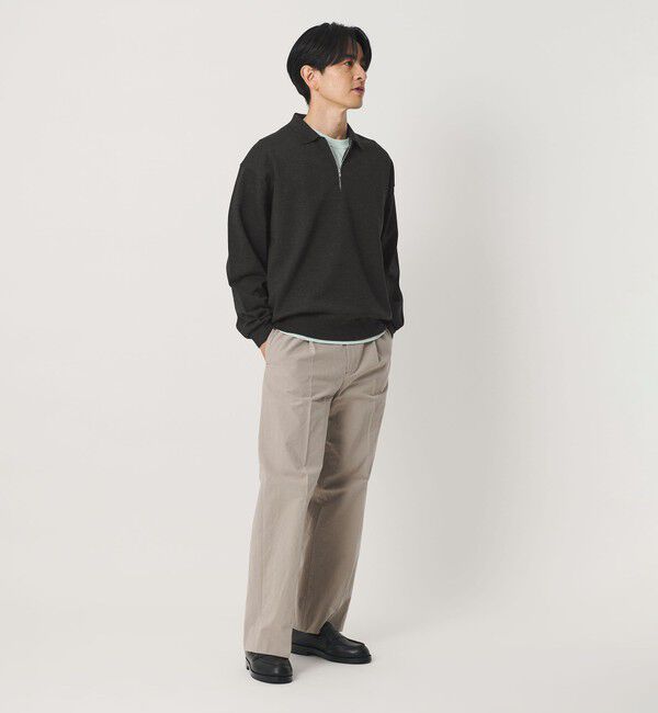 BEAUTY&YOUTH UNITED ARROWS「ハイブリッド ウール ハーフジップ ポロニット ウォッシャブル」|ニット・セーター|