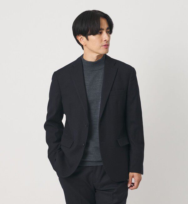BEAUTY&YOUTH UNITED ARROWS「ストレッチ サキソニー 2ボタン ジャケット セットアップ対応」|テーラードジャケット|NAVY