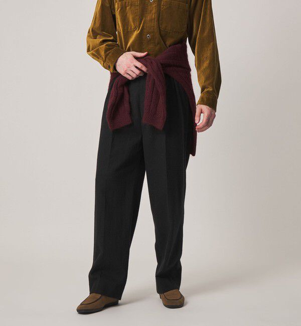 STEVEN ALAN「＜Steven Alan＞ ブラッシュド フランネル インツープリーツ ドレス トラウザーズ II」|スラックス|