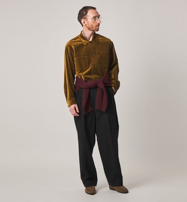 STEVEN ALAN「＜Steven Alan＞ ブラッシュド フランネル インツープリーツ ドレス トラウザーズ II」|スラックス|
