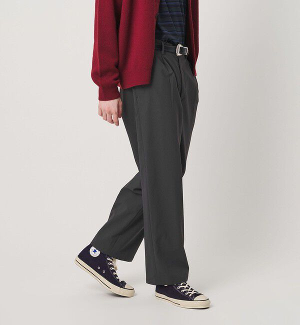 BEAUTY&YOUTH UNITED ARROWS「カルゼ ナイロン 1プリーツ テーパード パンツ NO.10」|チノ|