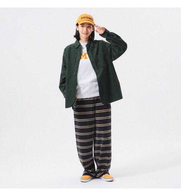 BEAMS SELECTION for WOMEN「【別注】Healthknit / ボーダー ベロア イージーパンツ」|チノ|