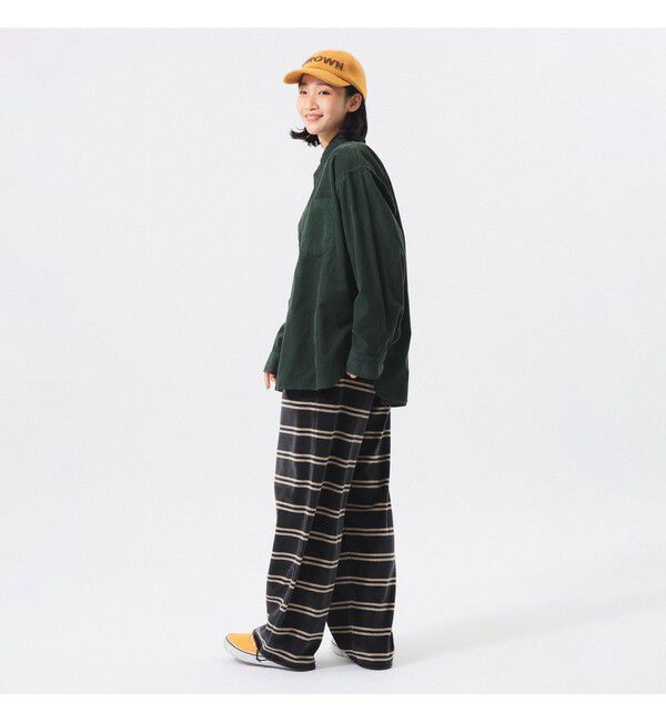 BEAMS SELECTION for WOMEN「【別注】Healthknit / ボーダー ベロア イージーパンツ」|チノ|