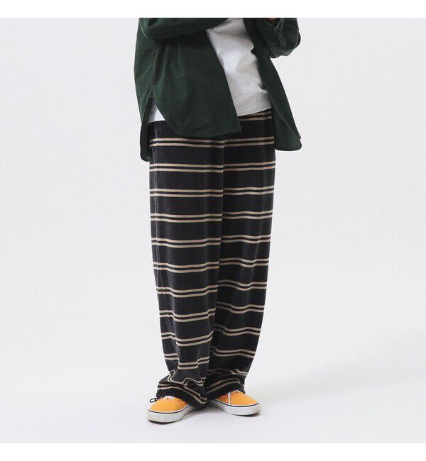 BEAMS SELECTION for WOMEN「【別注】Healthknit / ボーダー ベロア イージーパンツ」|チノ|