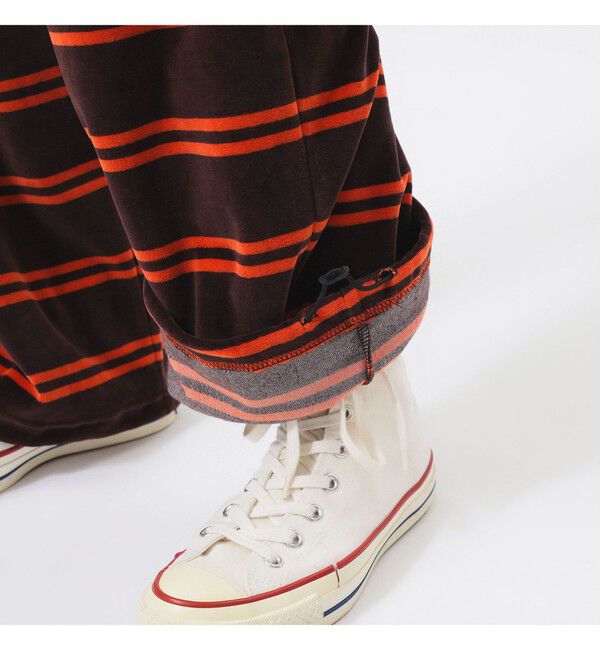 BEAMS SELECTION for WOMEN「【別注】Healthknit / ボーダー ベロア イージーパンツ」|チノ|