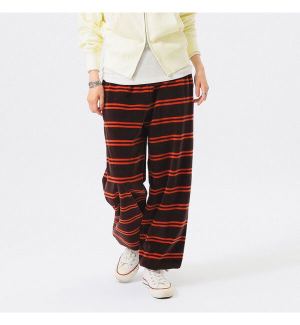 BEAMS SELECTION for WOMEN「【別注】Healthknit / ボーダー ベロア イージーパンツ」|チノ|