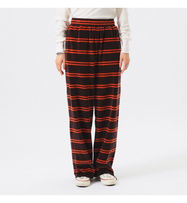 BEAMS SELECTION for WOMEN「【別注】Healthknit / ボーダー ベロア イージーパンツ」|チノ|