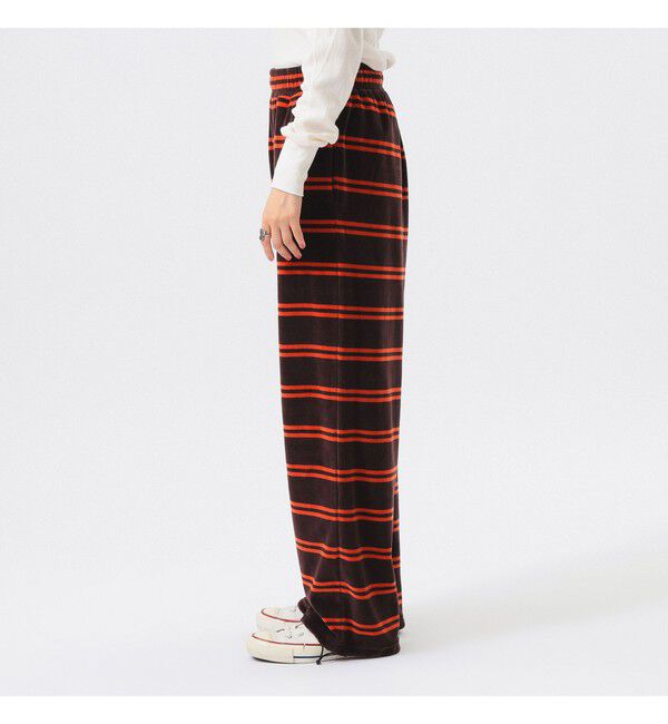 BEAMS SELECTION for WOMEN「【別注】Healthknit / ボーダー ベロア イージーパンツ」|チノ|