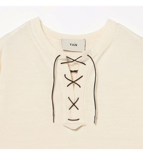 BEAMS SELECTION for WOMEN「TAN / フラワーレース プリント ニット」|ニット・セーター|