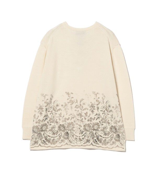 BEAMS SELECTION for WOMEN「TAN / フラワーレース プリント ニット」|ニット・セーター|