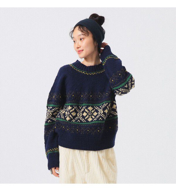 BEAMSBOY「ハンドノルディック プルオーバー ニット」|ニット・セーター|NAVY
